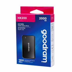 GOODRAM Dysk SSD HX200 2TB USB-C+A 1600/1500MB/s czarny