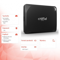 Crucial Dysk SSD X10 Pro 1TB USB-C 3.2 Gen2 2x2
