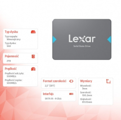 Lexar Dysk SSD NQ100 2TB SATA3 2.5 550/500MB/s 