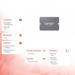 Lexar Dysk SSD NS100 2TB SATA3 2.5 550/500MB/s