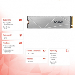 Adata Dysk SSD XPG S60 2TB PCIe 4x4 5/4.2GB/s M2
