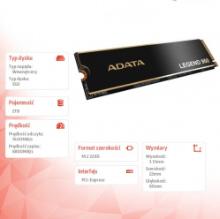 Adata Dysk SSD Legend 960 2TB PCIe 4x4 7.4/6.8 GB/s M2