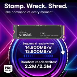 Crucial Dysk SSD T710 2TB M.2 NVMe 2280 PCIe 5.0 14500/13800 radiator 