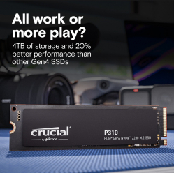 Crucial Dysk SSD P310 4TB M.2 NVMe PCIe 4.0 2280 7100/6000