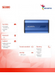 Adata Dysk zewnętrzny SSD SE880 4TB USB3.2A/C Gen2x2 Niebieski