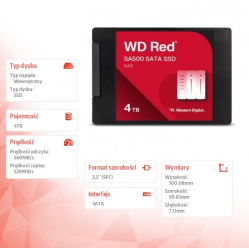 Western Digital Dysk SSD Red SSD 4TB SATA 2,5 WDS400T2R0A