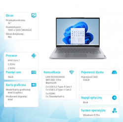 Laptop Lenovo ThinkBook 14 G9 14 WUXGA Core 7-240H 16GB 512GB W11Pro 3YRS Luna Grey 