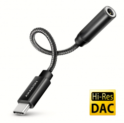 Karta dźwiękowa AXAGON ADA-HC zewnętrzna | USB-C | 384kHz | 32bit | DAC 3.5mm | czarny
