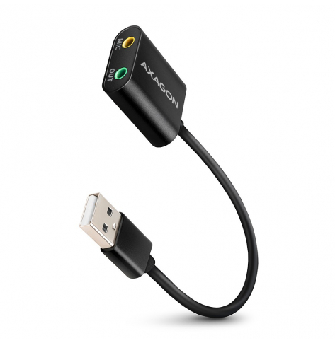 Karta dźwiękowa AXAGON ADA-12 zewnętrzna | 15 cm | USB | 48kHz | 16bit | czarny