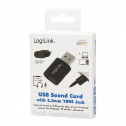Karta dźwiękowa LogiLink UA0299 USB | 3,5mm minijack | czarny