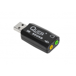 Karta dźwiękowa KOM0638 3D-Sound Virtual 5.1-Sound USB | 3,5mm minijack | czarny