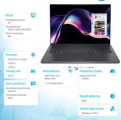 Laptop DELL XPS 14 Premium DA14260 14 OLED Touch Ultra X9-388H 64GB 4TB SSD FPR BK W11P 3YPS Graphite