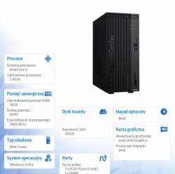 Asus ExpertCenter D5 D501MER-514500152X i5-14500 16GB 512GB vPro W11PRO 3YRS 