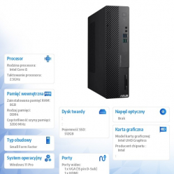 Asus ExpertCenter D5 SFF D500SE-513500252X i5-13500 8GB 512GB