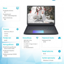 Dell Alienware 18 Area-51 AA18250 18 WQXGA Ultra 9-275HX 64GB 12TB RTX5090 W11H  2Y Alienware EliteCare 