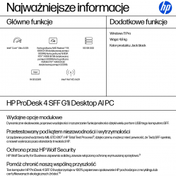 Komputer HP ProDesk 4 SFF G1i Ultra 5-235 16GB 256GB SSD W11P