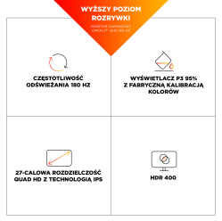 Monitor HP OMEN 27q G2 27 IPS QHD 16:9 1ms HDMI DP