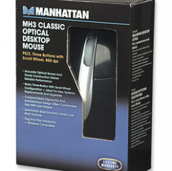 Mysz Manhattan 177009 optyczna classic MH3 PS/2 800dpi czarno-srebrna