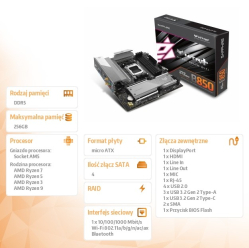 Sapphire Technology Płyta główna NITRO+ B850M WIFI AM5 4DDR5 mATX 