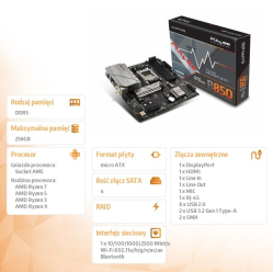 Sapphire Technology Płyta główna PULSE B850M WIFI AM5 4DDR5 mATX 