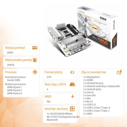 Sapphire Technology Płyta główna PURE B850A WIFI7 AM5 4DDR5 mATX 