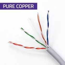 Qoltec Kabel patchcord sieciowy skrętka UTP | Miedziany Cu | CAT6 | Highspeed 1Gb/s | LAN | 100m | Szary 