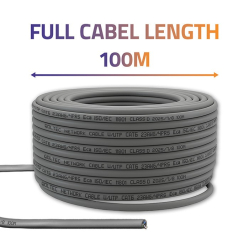 Qoltec Kabel patchcord sieciowy skrętka UTP | Miedziany Cu | CAT6 | Highspeed 1Gb/s | LAN | 100m | Szary 