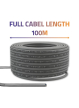 Qoltec Kabel patchcord sieciowy skrętka UTP | Miedziany Cu | CAT6 | Highspeed 1Gb/s | LAN | 100m | Szary 