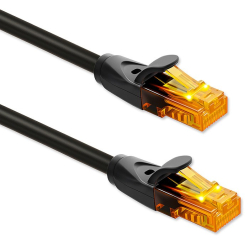 Qoltec Kabel patchcord UTP | kat.6 | 2 x RJ-45 | High speed 1Gb/s | Pozłacane styki | 25m | Czarny 