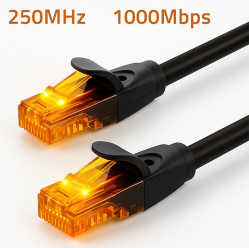 Qoltec Kabel patchcord UTP | kat.6 | 2 x RJ-45 | High speed 1Gb/s | Pozłacane styki | 25m | Czarny 