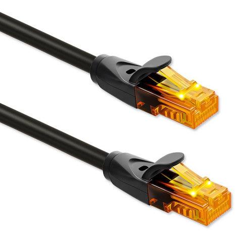 Qoltec Kabel patchcord UTP | kat.6 | 2 x RJ-45 | High speed 1Gb/s | Pozłacane styki | 15m | Czarny 
