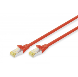 Kabel patch cord Digitus S/FTP kat.6A LSOH 0,25m Czerwony