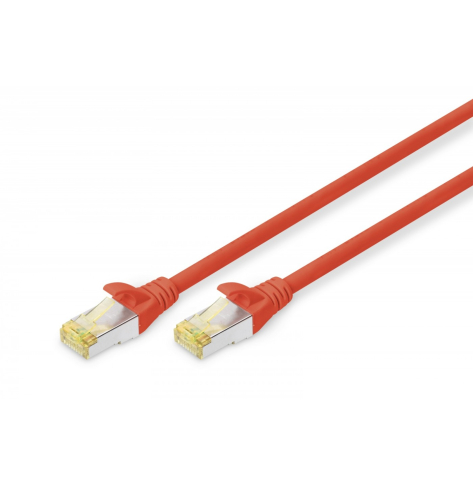 Kabel patch cord Digitus S/FTP kat.6A LSOH 0,25m Czerwony
