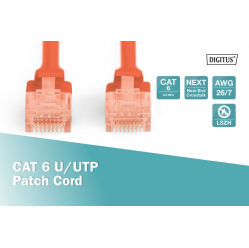 Kabel sieciowy Digitus Patch cord nieekranowany U/UTP Kat.6 AWG 26/7 miedź LSOH 2,0m Czerwony