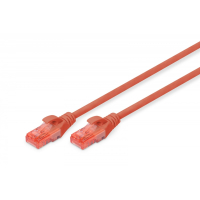 Kabel sieciowy Digitus Patch cord nieekranowany U/UTP Kat.6 AWG 26/7 miedź LSOH 0,5m Czerwony