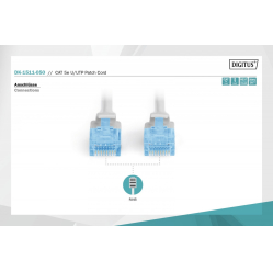 Kabel krosowy Digitus kat.5e UTP, CU, AWG 26/7 5m szary