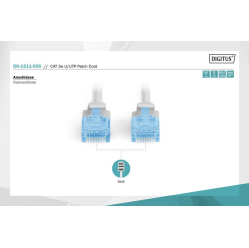 Kabel sieciowy Digitus Patch cord kat.5e UTP, CU, AWG 26/7 0,5m Szary