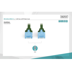 Kabel sieciowy Digitus Patch cord kat.5e UTP, CU, AWG 26/7 0,5m Zielony