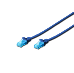 Kabel sieciowy Digitus Patch cord kat.5e UTP, CU, AWG 26/7 0,5m Niebieski