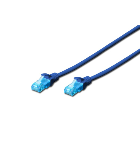 Kabel sieciowy Digitus Patch cord kat.5e UTP, CU, AWG 26/7 0,5m Niebieski