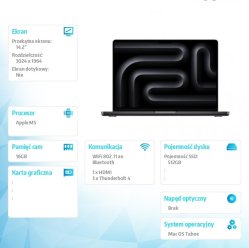 Apple MacBook Pro 14.2 M5 10 10 16GB 512GB SSD 70W Nano Gwiezdna czerń