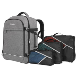 MANHATTAN Rome Travel Backpack 17.3i Sleeves for Most Laptops Up To 17.3i and Tablets Up To 11i 3 Soft Clamshell Cases gray
