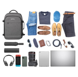 MANHATTAN Rome Travel Backpack 17.3i Sleeves for Most Laptops Up To 17.3i and Tablets Up To 11i 3 Soft Clamshell Cases gray
