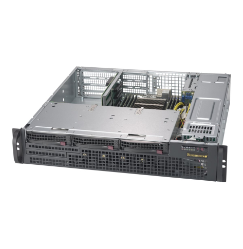 SUPERMICRO Chassis Black 2U SC825MB COMPACT SAS3 WIO CSE w/ Redundant PSU 800W