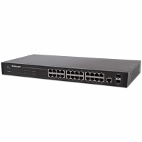 INTELLINET 24-Port Web-Managed Gigabit Ethernet with 2 SFP Ports 24 x 10/100/1000 Mbps RJ45 Ports + 2 x SFP  IEEE 802.3az