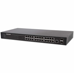 INTELLINET 24-Port Web-Managed Gigabit Ethernet with 2 SFP Ports 24 x 10/100/1000 Mbps RJ45 Ports + 2 x SFP  IEEE 802.3az