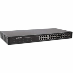 INTELLINET 24-Port Web-Managed Gigabit Ethernet with 2 SFP Ports 24 x 10/100/1000 Mbps RJ45 Ports + 2 x SFP  IEEE 802.3az