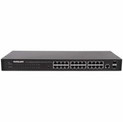 INTELLINET 24-Port Web-Managed Gigabit Ethernet with 2 SFP Ports 24 x 10/100/1000 Mbps RJ45 Ports + 2 x SFP  IEEE 802.3az