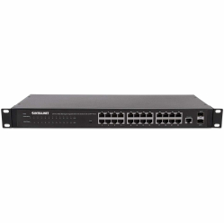 INTELLINET 24-Port Web-Managed Gigabit Ethernet with 2 SFP Ports 24 x 10/100/1000 Mbps RJ45 Ports + 2 x SFP  IEEE 802.3az