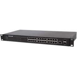 INTELLINET 24-Port Web-Managed Gigabit Ethernet with 2 SFP Ports 24 x 10/100/1000 Mbps RJ45 Ports + 2 x SFP  IEEE 802.3az